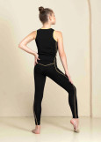 DIANA leggings by Grand Prix polyamide micro, black+yellow, 140cm