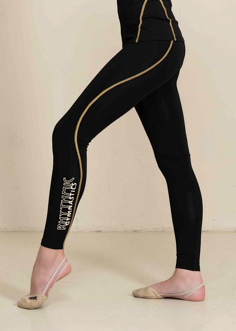 DIANA leggings by Grand Prix polyamide micro, black+yellow, 140cm