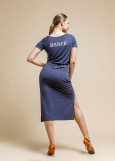 Short sleeve dress "EXCITEMENT" 90%viscose, 10%elastane, gray, M