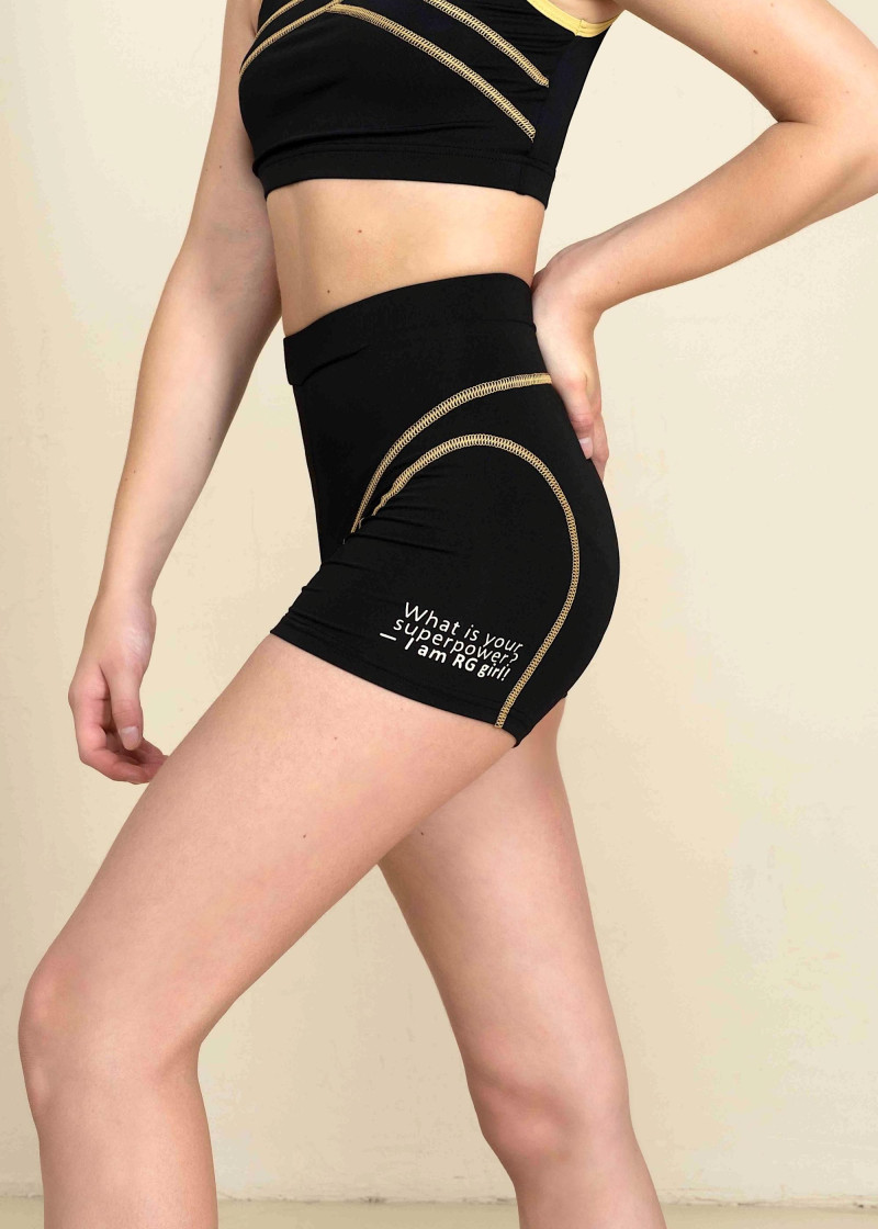 KIRA shorts by Grand Prix polyamide micro, black+yellow, 140cm