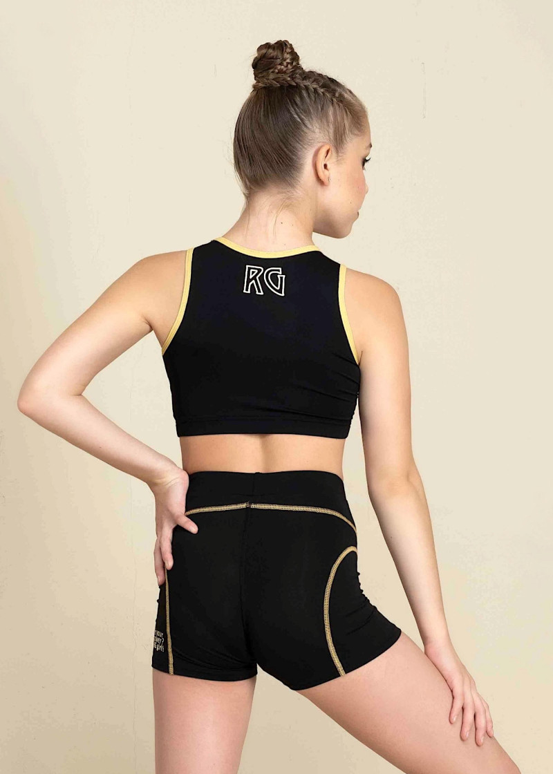 KIRA shorts by Grand Prix polyamide micro, black+yellow, 140cm