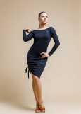 Long sleeve dress "Modern" 90%viscose, 10%elastane, black, XS