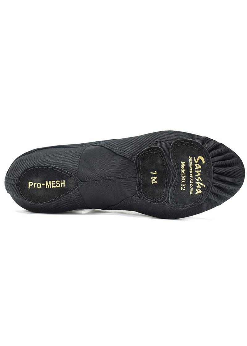 Ballet shoes SANSHA PRO-MESH canvas, black, 15, W