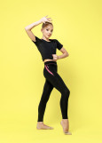 ZEAL T-shirt by Grand Prix 90%polyamide, 10%elastane, black+fuchsia, 122cm