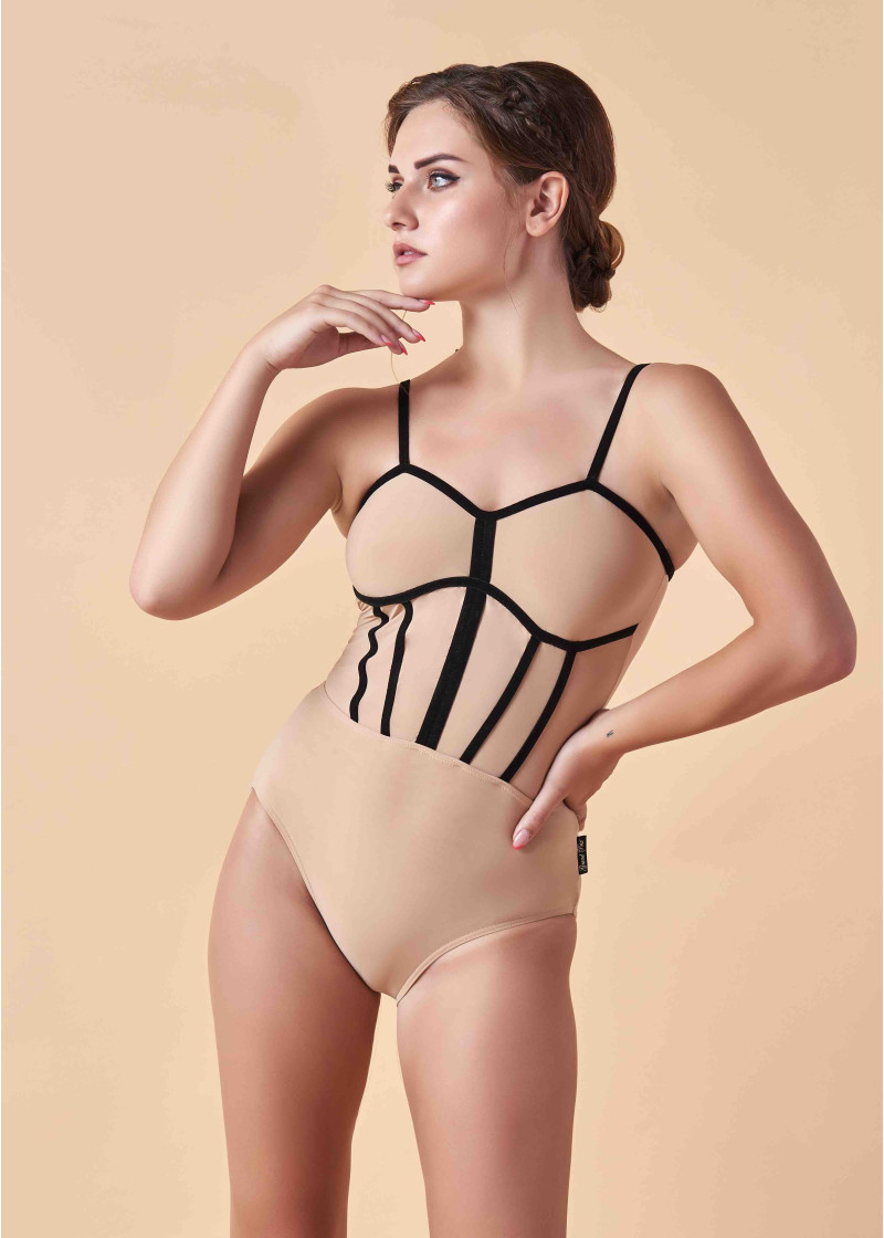 CELINE camisole leotard by Grand Prix polyamide micro, nude, S