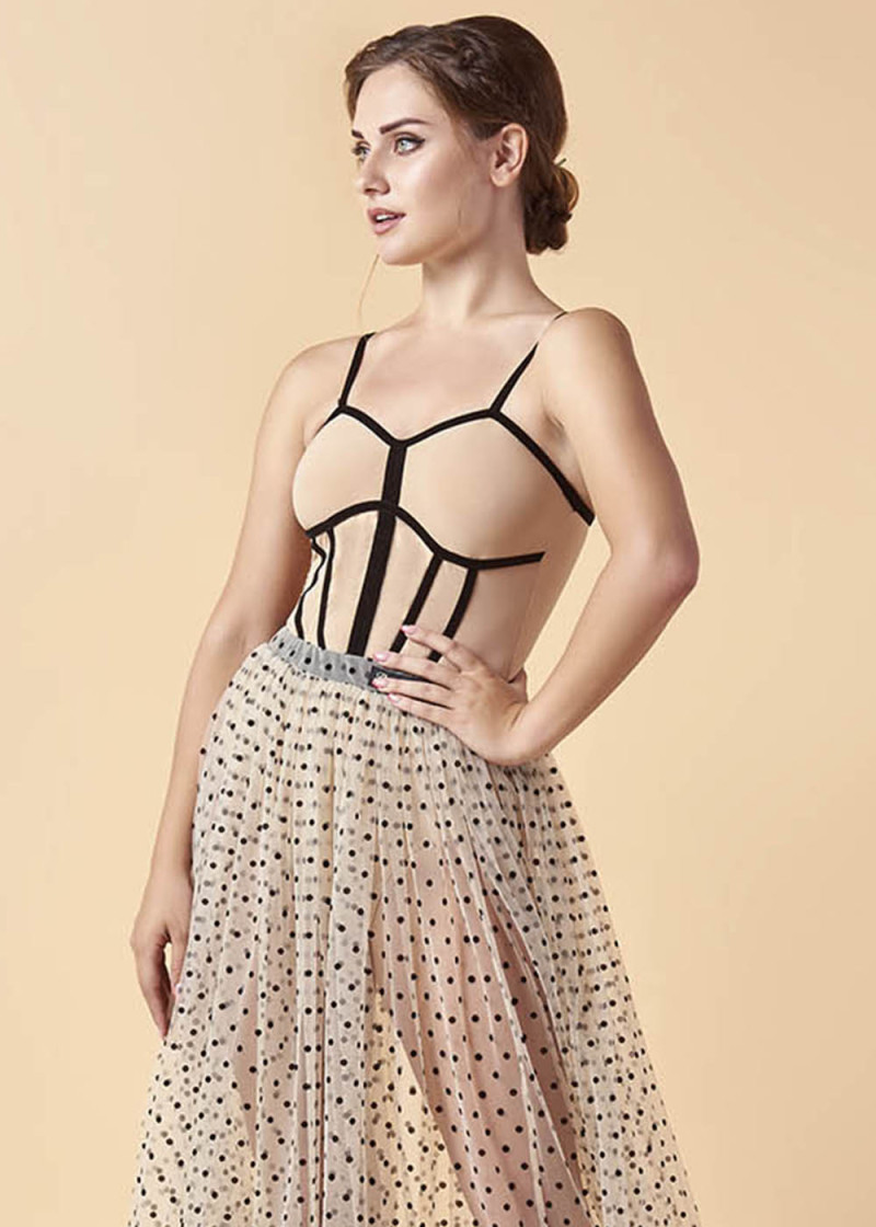 CELINE camisole leotard by Grand Prix polyamide micro, nude, S