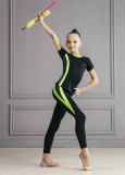 THELMA T-shirt by Grand Prix 90%polyamide, 10%elastane, black+tropic lime, 104cm