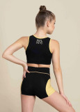 VERA crop top by Grand Prix polyamide micro, black+yellow, 140cm