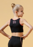 VERA crop top by Grand Prix polyamide micro, black+coral, 140cm