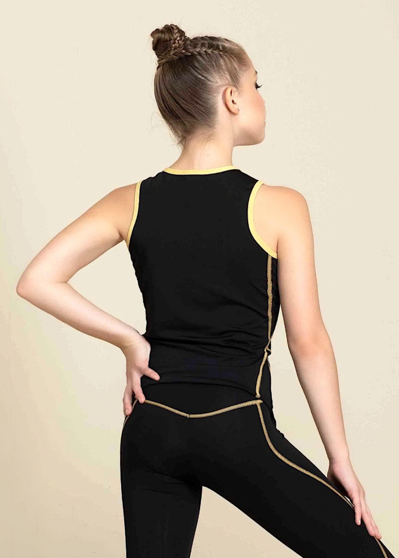 JOSIE tank top by Grand Prix polyamide micro, black+yellow, XS