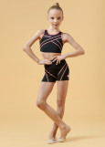 KIRA shorts by Grand Prix polyamide micro, black+coral, 158cm