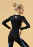 CHARLOTTE long sleeve T-shirt by Grand Prix polyamide micro, black+yellow, 140cm
