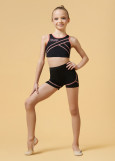 FRIDA shorts by Grand Prix polyamide micro, black+coral, 140cm