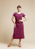 Short sleeve dress "EXCITEMENT" 90%viscose, 10%elastane, lilac, XS