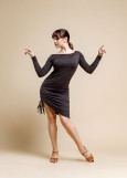 Long sleeve dress "Modern" 90%viscose, 10%elastane, brown, XS