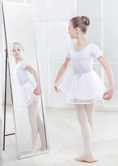 Skirt OLGA chiffon+tulle, white, 146-152cm