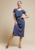 Short sleeve dress "EXCITEMENT" 90%viscose, 10%elastane, gray, S