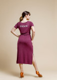 Short sleeve dress "EXCITEMENT" 90%viscose, 10%elastane, lilac, S