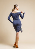 Long sleeve dress "Modern" 90%viscose, 10%elastane, gray, XS