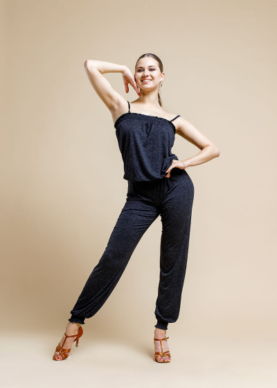 Jumpsuit FORCE with elastic 90%viscose, 10%elastane, black, XS