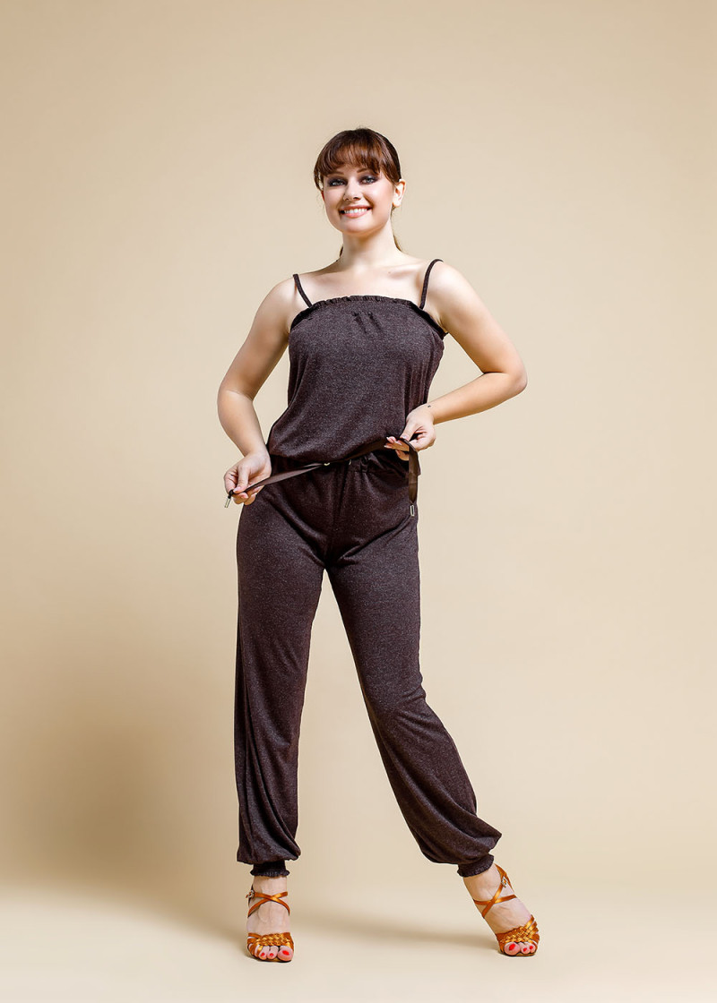 Jumpsuit POWER 90%viscose, 10%elastane, brown, XS