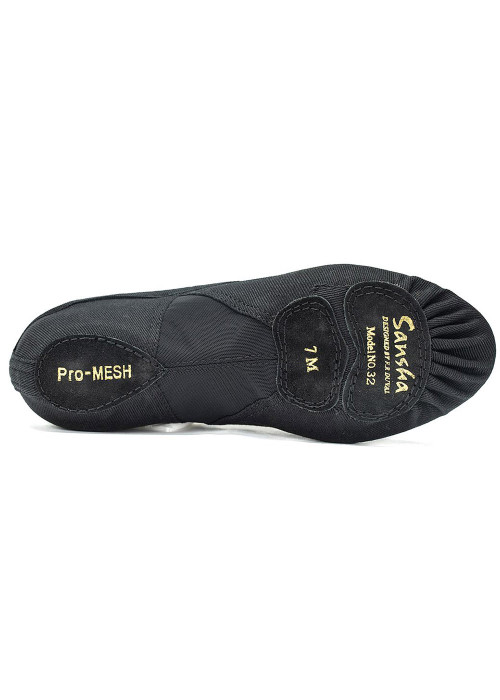 Ballet shoes SANSHA PRO-MESH canvas, black, 10, W