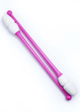 Clubs for gymnastics PASTORELLI Masha plastic+rubber, Bianco-Rosa(02620), 45.2cm