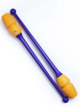 Clubs for gymnastics PASTORELLI Masha plastic+rubber, Viola - Arancio (02907), 45.2cm