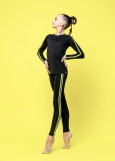 DEVOTION long sleeve by Grand Prix 90%polyamide, 10%elastane, black+lemon, 140cm