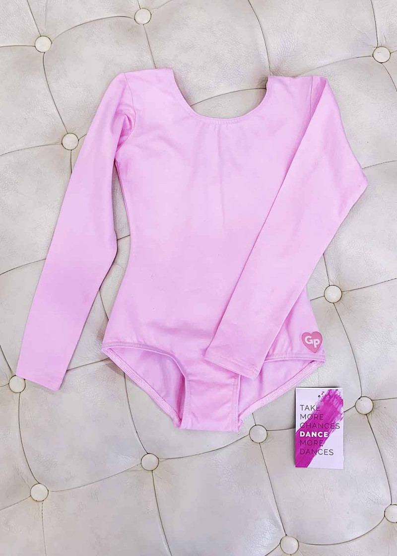 DALILA long sleeve leotard by Grand Prix 90%cotton, 10%elastane, ballet pink, 140cm