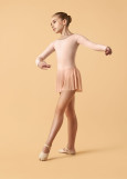 DOMENICA long sleeve leotard with mesh skirt by Gr 90%cotton, 10%elastane, ballet pink, 140cm