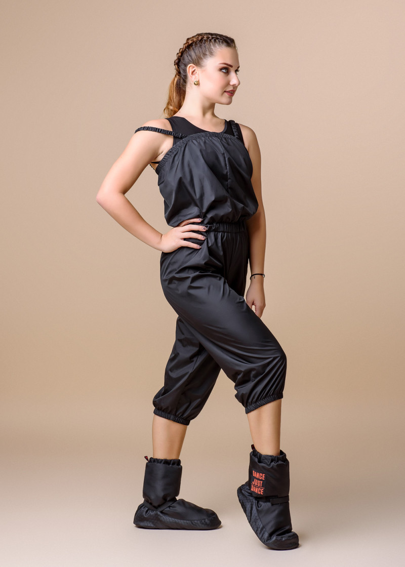 Short Unitard with Sauna Effect Grand Prix SAUNA 100%polyester, black, Just dance, 158cm