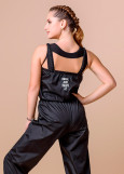 Short Unitard with Sauna Effect Grand Prix SAUNA 100%polyester, black, Just dance, 158cm