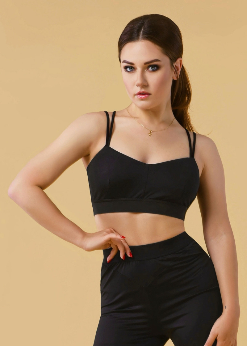 AKIO crop top by Grand Prix polyamide micro, black, 158cm