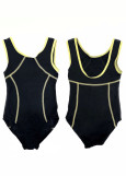 BETHANY leotard by Grand Prix polyamide micro, black+yellow, S