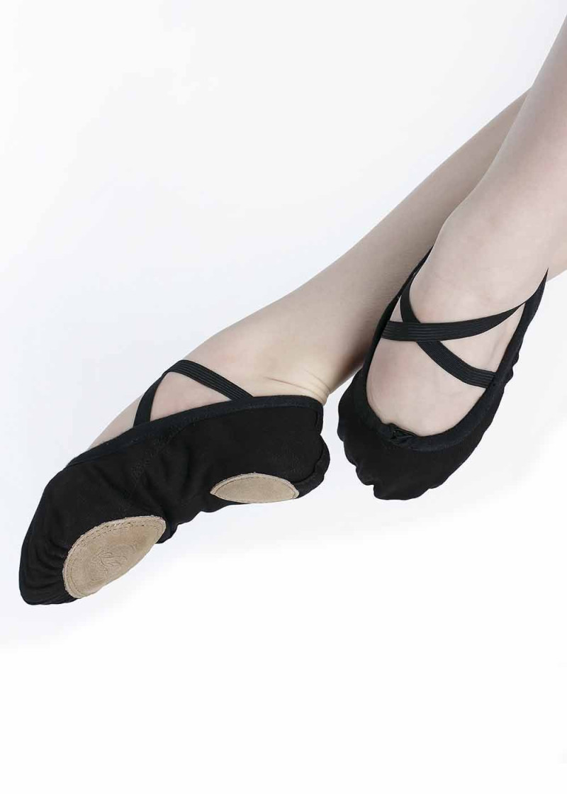 Split Sole Ballet Slippers Grand Prix BATTEMENT canvas, black, 36