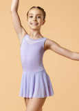 BRITTANY tank leotard with skirt by Grand Prix polyamide micro+mesh, lilac, 128cm