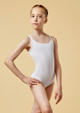 BELLA camisole leotard by Grand Prix 90%cotton, 10%elastane, white, 104cm