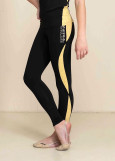 DJANA leggings by Grand Prix polyamide micro, black+yellow, 146cm