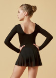 DOMENICA long sleeve leotard with mesh skirt by Gr 90%cotton, 10%elastane, black, 110cm