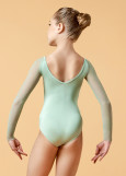 DANNA long raglan sleeve leotard by Grand Prix polyamide micro+mesh, mint, 122cm