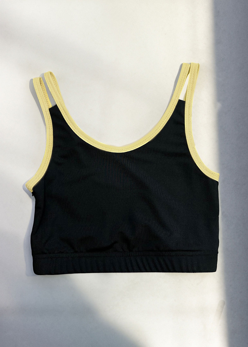 BESSIE crop top by Grand Prix polyamide micro, black+yellow, 140cm