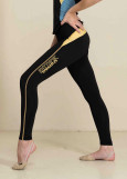 LEONA leggings by Grand Prix polyamide micro, black+yellow, 134cm