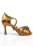 Ladies Latin Shoes Grand Prix SAMBA satin, dark tan, 3"fl, 40