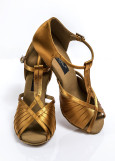 Ladies Latin Shoes Grand Prix ALISON satin, dark tan, 3"fl, 36