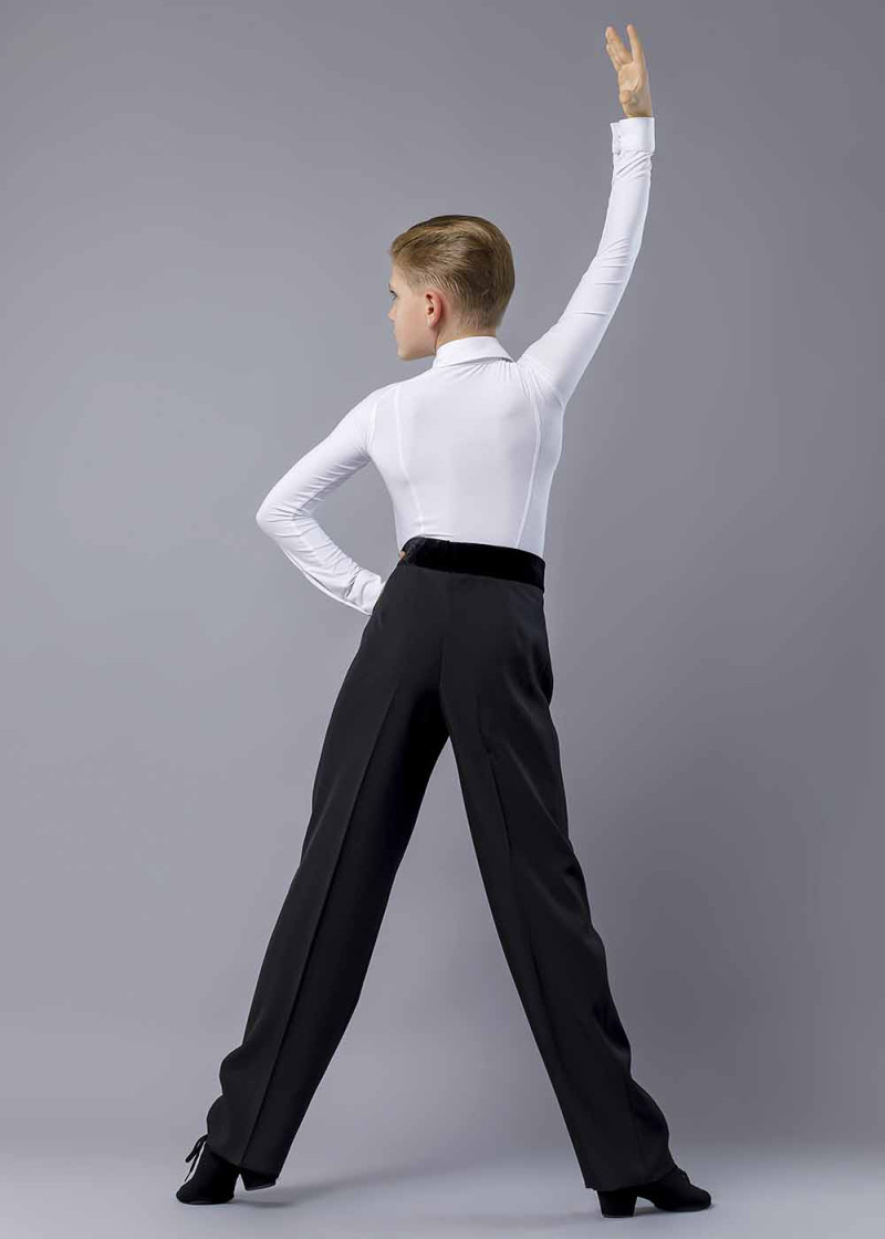 HANS raglan sleeve Latin Competition Shirt with a 90%polyamide, 10%elastane, white, 158cm