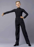 Mens ballroom pants MARCUS 95%polyester, 5%elastane, black, 122cm