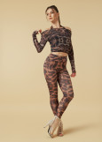 MIRALI top by Grand Prix printed mesh, wild toffee, S