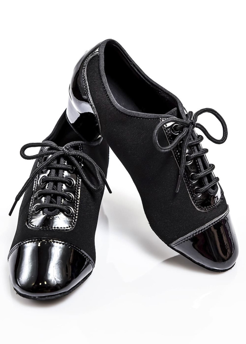 Men's Latin Shoes Grand Prix RICCARDO oxford textile+patent leather, black, 47