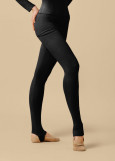 NADINE warm-up leggings by Grand Prix rayon rib knit, black, XS